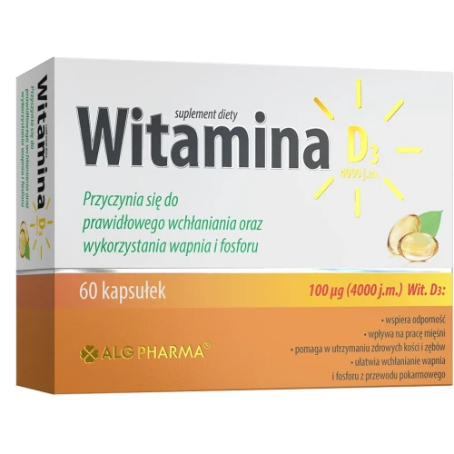 Alg Pharma Witamina D3 4000 j.m., 60 kapsułek - Witamina D dla seniorów