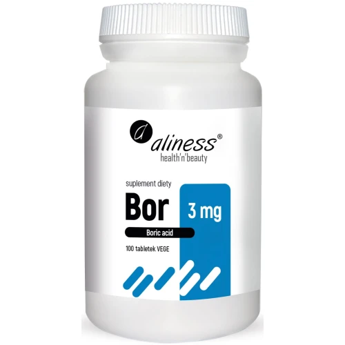 Aliness Bor 3 mg, 100 tabletek - Naturalny minerał – wsparcie  mineralizacji kości