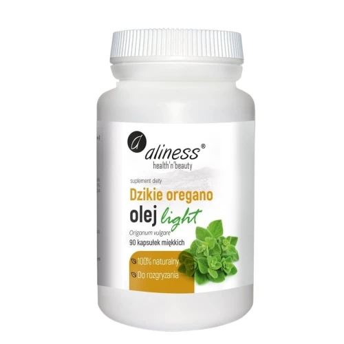 Aliness Dzikie Oregano Olej Light 100% Naturalny, 90 kapsułek - Naturalne źródło karwakrolu