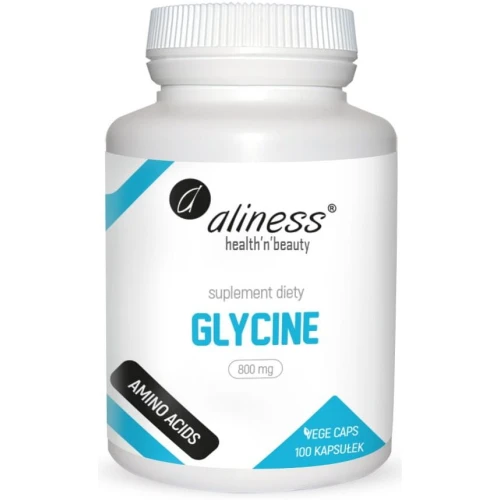Aliness Glycine 800 mg, 100 kapsułek - Z  aminokwasem, kluczowym składnikiem kolagenu