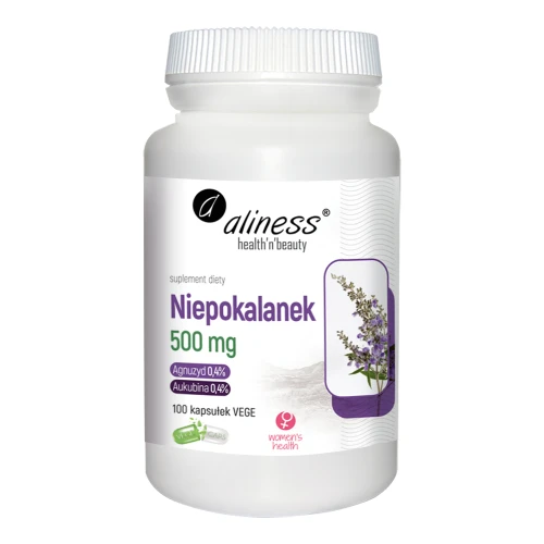 Aliness Niepokalanek 500 mg, 100 kapsułek - Vege kapsułki z ekstraktem z owoców niepokalanka pospolitego