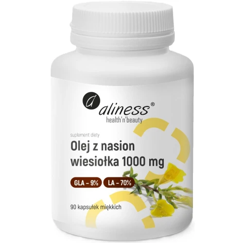 Aliness Olej z nasion wiesiołka 1000 mg, 90 kapsułek - Źródło kwasów omega 6 