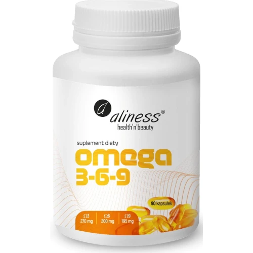 Aliness Omega 3-6-9, 90 kapsułek - Z olejem z ryb, nasion słonecznika i lnu