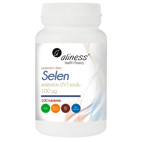 Aliness Selen selenian (IV) sodu 100µg, 100 tabletek - Suplement diety z selenem