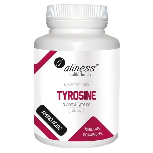 Aliness Tyrosine 500 mg, 100 kaspułek - N-Acetyl-Tyrozyna w kapsułkach