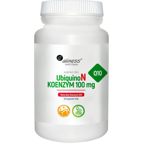 Aliness UbiquinoN naturalny koenzym Q10 100 mg, 100 kapsułek - Naturalne źródło witalności