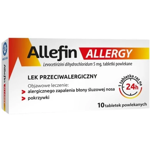 Allefin Allergy 5 mg, 10 tabletek powlekanych - Dla dorosłych, młodzieży i dzieci w wieku od 6 lat