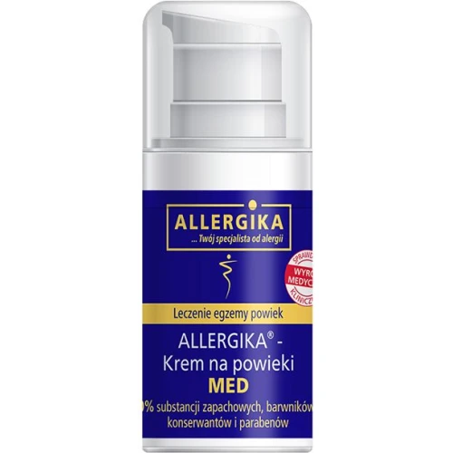 Allergika Krem na  powieki MED, 15 ml - Wyrób medyczny do pielęgnacji suchej i podrażnionej skóry powiek