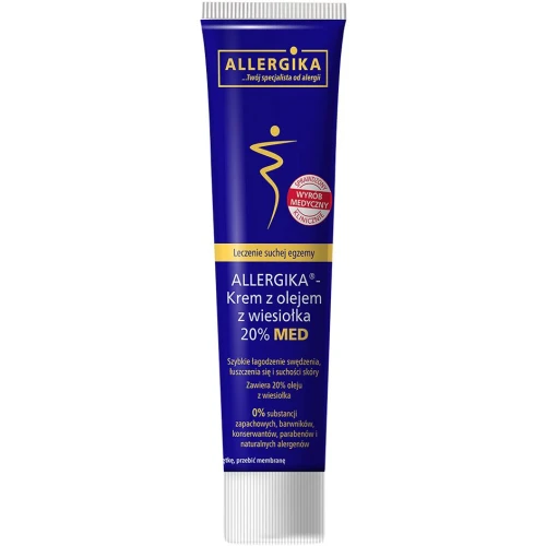 Allergika Krem z olejem z wiesiołka 20% MED, 100 ml - Do skóry atopowej i bardzo suchej