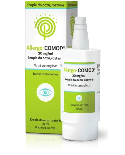 Allergo-Comod 20mg/ml, krople do oczu 10ml - Na ostre i przewlekłe alergiczne zapalenie spojówek oraz zapalenie rogówki
