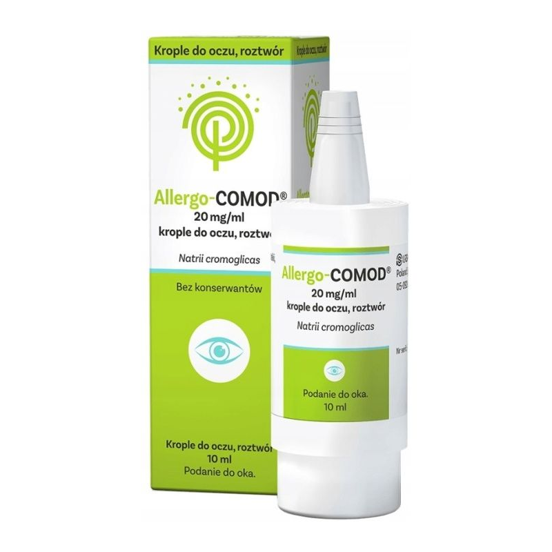 Allergo-Comod 20mg/ml, krople do oczu 10ml - Na ostre i przewlekłe alergiczne zapalenie spojówek oraz zapalenie rogówki
