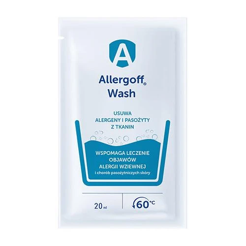 Allergoff Wash Dodatek do prania, 20 ml - Neutralizator alergenów roztoczy kurzu domowego do ubrań i pościeli