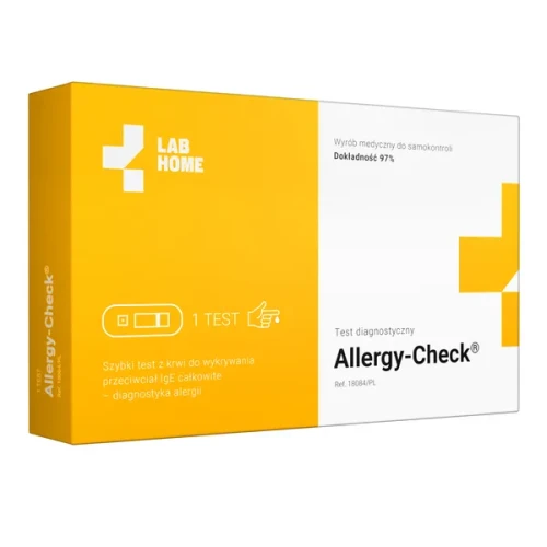 Allergy-Check Test do wykrywania przeciwciał IgE, 1 sztuka - Szybki test z krwi