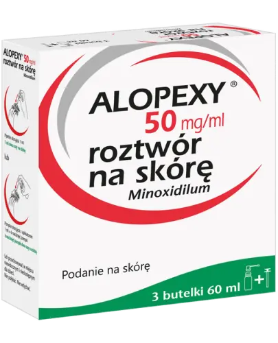 Alopexy 5% roztwór na skórę, 60 ml x 3 sztuki - Który stymuluje wzrost włosów