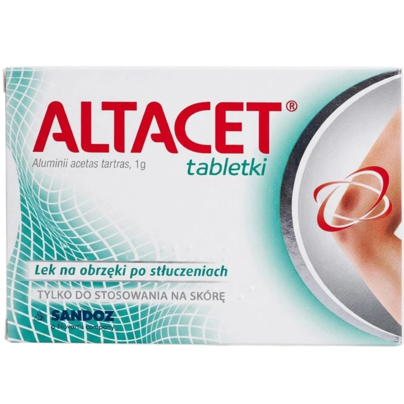Altacet 1 g, 6 tabletek - Na obrzęki po stłuczeniach, do stosowania na skórę