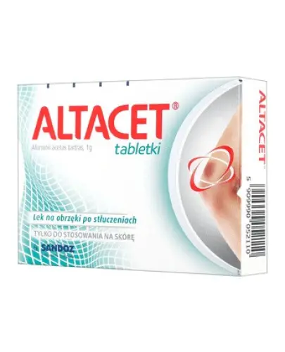Altacet 1 g, 6 tabletek - Na obrzęki po stłuczeniach, do stosowania na skórę