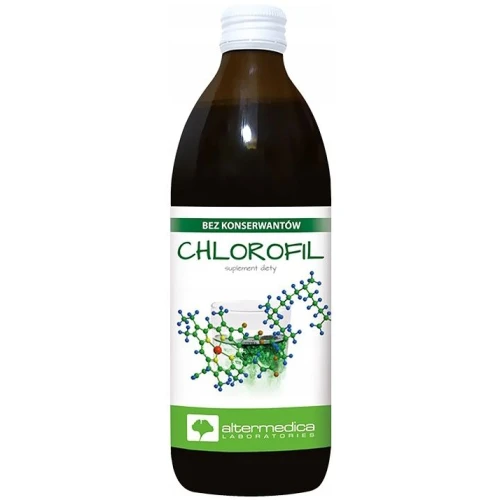 Alter Medica Chlorofil, płyn 500 ml - Dodatek do codziennej diety dla osób dbających o zdrowie