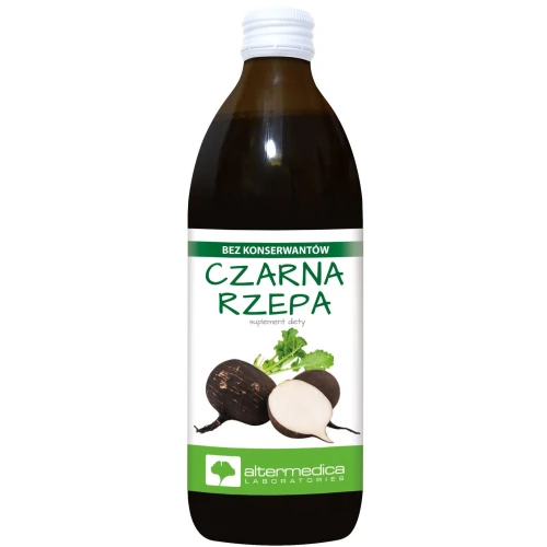 Alter Medica Czarna Rzepa, sok 500 ml - 100% sok z czarnej rzepy z witaminą C