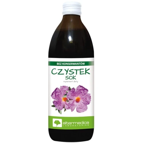 Alter Medica Czystek, sok 500 ml - Wzbogacony kwasem L-askorbinowym stanowiącym źródło witaminy C
