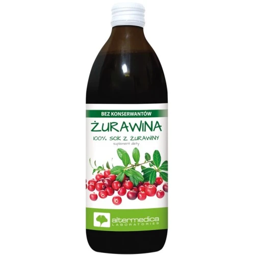 Alter Medica Żurawina, sok 500 ml - Wsparcie dróg moczowych i odporności