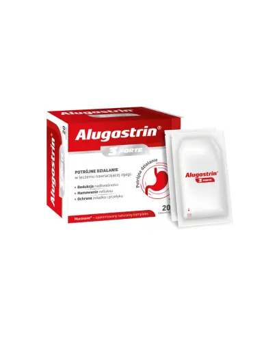 Alugastrin 3 Forte, 20 saszetek - Z naturalnym kompleksem, który chroni błonę śluzową żołądka