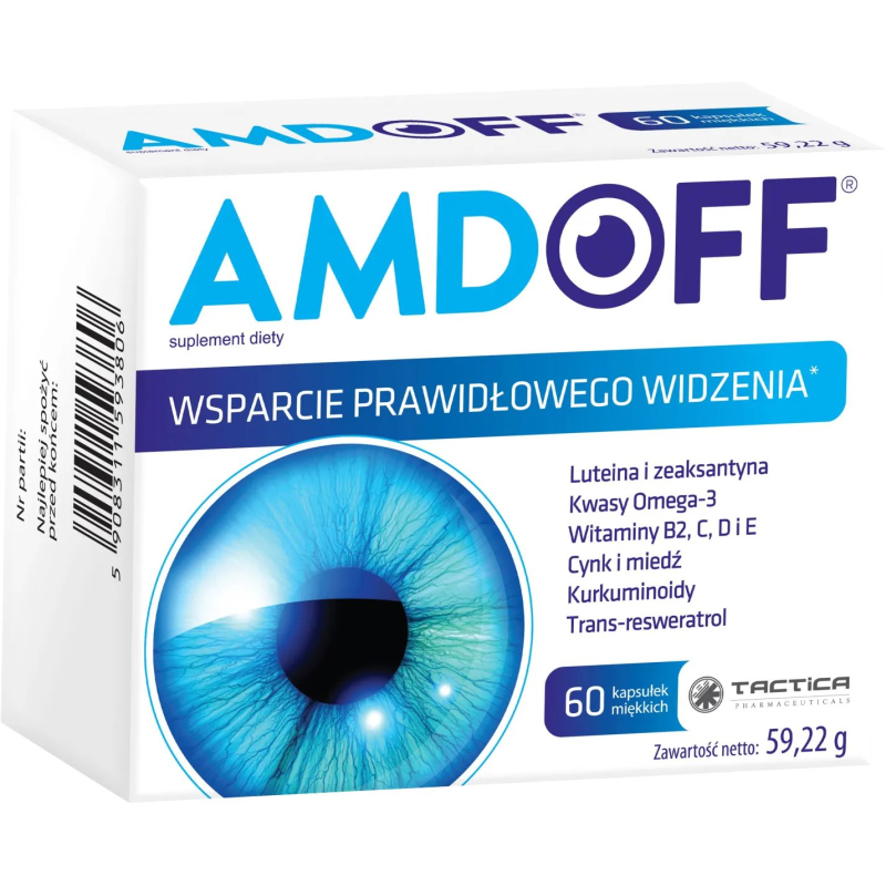 Amdoff, 60 kapsułek - Luteina, DHA i witaminy wspierające prawidłowe widzenie