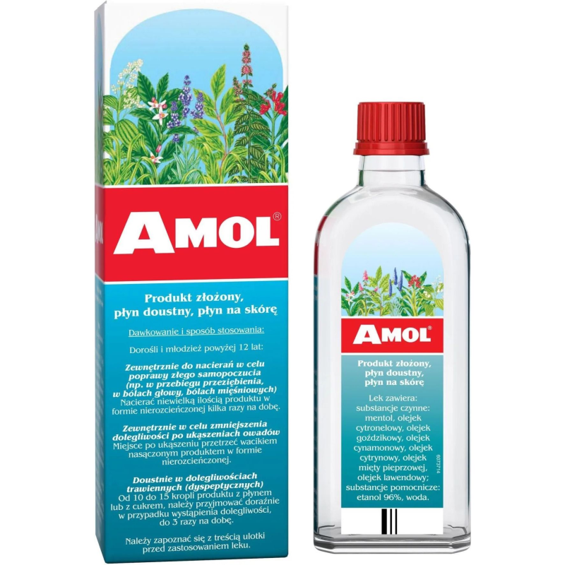 Amol, 100 ml - Produkt złożony, płyn doustny, płyn na skórę