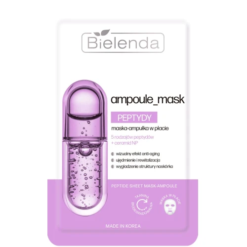 Bielenda Ampoule Mask Peptydy Maska-ampułka w płacie, 1 sztuka - Anti-aging, wygładzenie i poprawa elastyczności