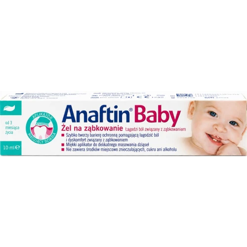 Anaftin Baby Żel na ząbkowanie, 10 ml - Łagodzenie dyskomfortu dziąseł niemowląt i ochrona podczas wyrzynania zębów
