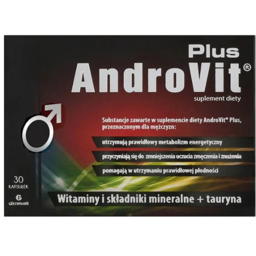 AndroVit Plus, 30 kapsułek - Magnez dla mężczyzn z tauryną oraz witaminami grupy B i selenem