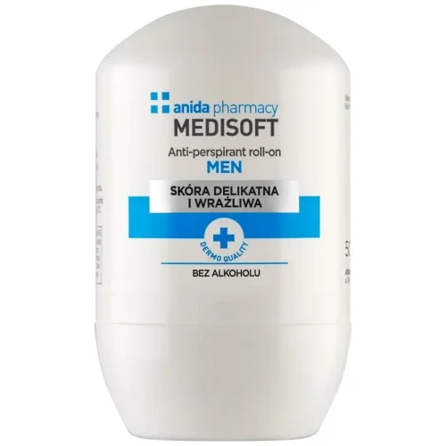 Anida Medisoft Men roll-on, 50 ml - Antiperspirant dla mężczyzn, redukuje wzmożone pocenie