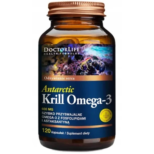 Doctor Life Antarctic Krill Omega-3, 120 kapsułek - Naturalne źródło kwasów omega-3 i fosfolipidów o wysokiej przyswajalności