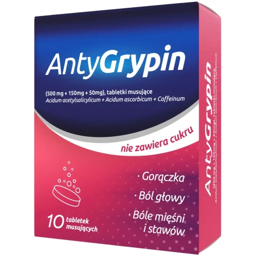AntyGrypin, 10 tabletek musujących - Na objawy przeziębienia i grypy