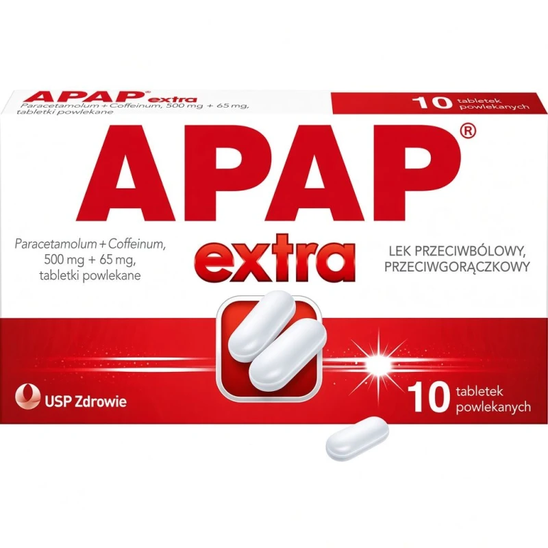 APAP Extra, 10 tabletek powlekanych - Lek przeciwbólowy i przeciwgorączkowy