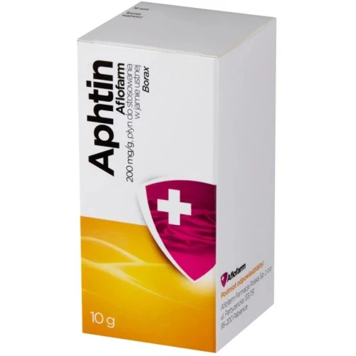 Aphtin Aflofarm Płyn do stosowania w jamie ustnej, 10 g - Na afty i pleśniawki