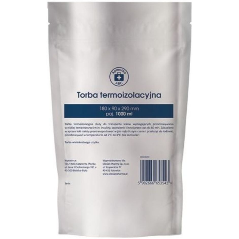 Apteczka ABC Torba termoizolacyjna, 1000 ml - Zapewnia bezpieczny transport w bezpiecznej temperaturze do 60 min