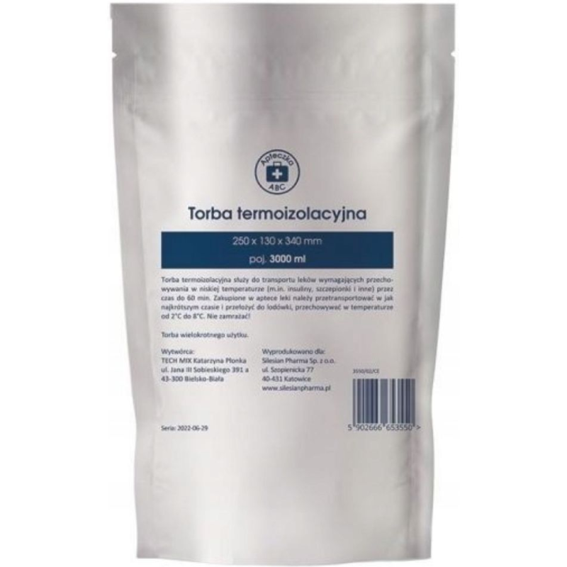 Apteczka ABC Torba termoizolacyjna, 3000 ml - Do transportu produktów wrażliwych na ciepło przez czas do 60 minut