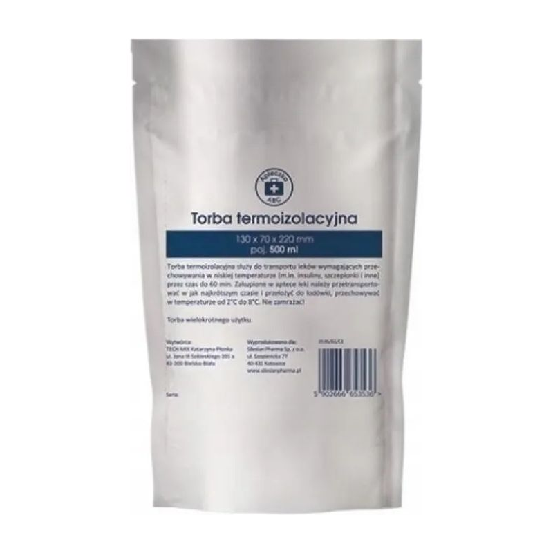 Apteczka ABC Torba termoizolacyjna, 500 ml - Zapewnia bezpieczny transport w niskiej temperaturze przez czas do 60 min