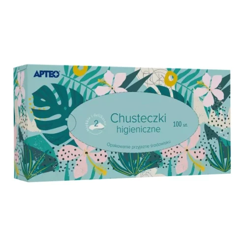Apteo Care Chusteczki higieniczne, 100 sztuk - Dwuwarstwowe chusteczki do nosa
