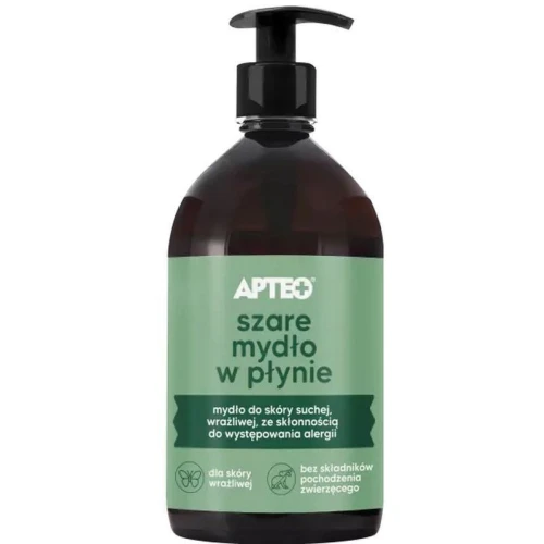Apteo Szare mydło w płynie, 500 ml - Delikatna formuła do skóry wrażliwej