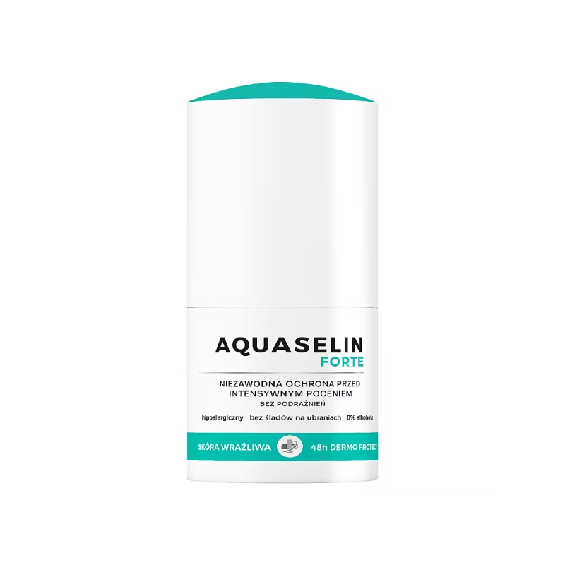 Aquaselin Forte Antyperspirant przeciw intensywnej potliwości dla wrażliwej skóry, 50 ml - 48h ochrony i pielęgnacja skóry pod pachami