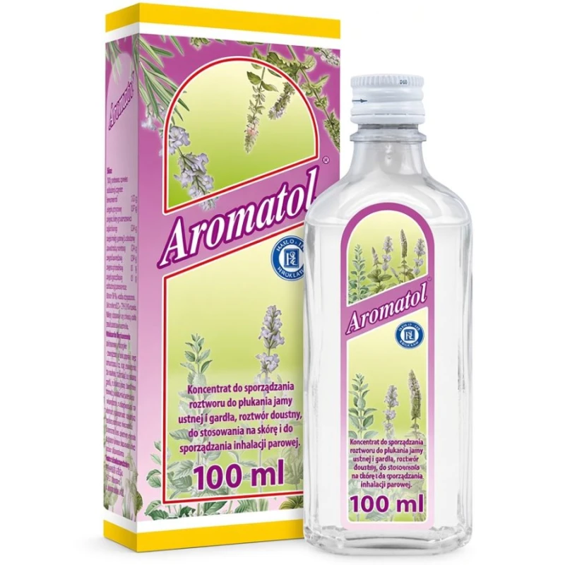 Aromatol, płyn 100 ml - Do płukania gardła, inhalacji z parą wodną i miejscowego stosowania na skórę