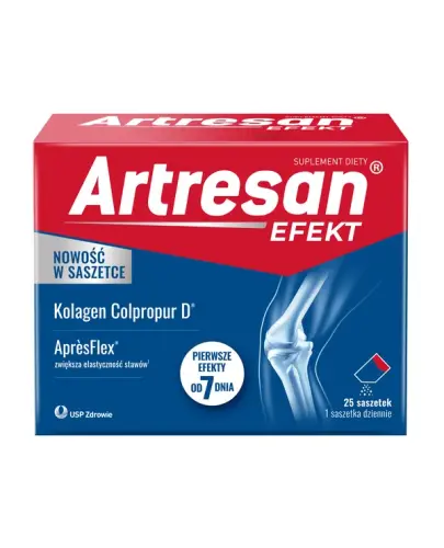 Artresan Efekt,  25 saszetek - Z ekstraktem z Boswellia serrata, witaminami i manganem, które wspierają funkcjonowanie stawów