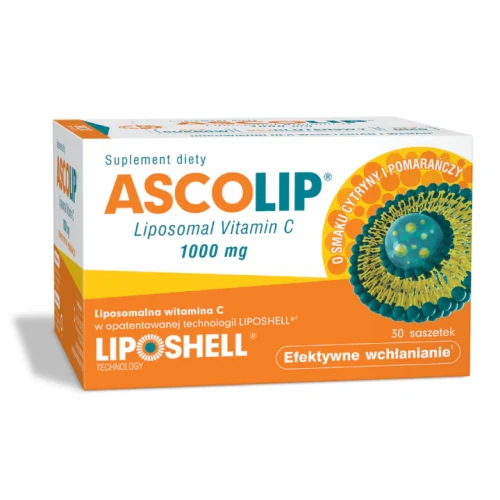 Ascolip Liposomal Vitamin C 1000 mg, 30 saszetek - O smaku cytryny i pomarańczy