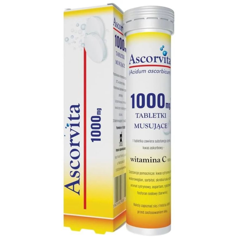 Ascorvita tabletki musujące, 20 sztuk - Produkt leczniczy z witaminą C