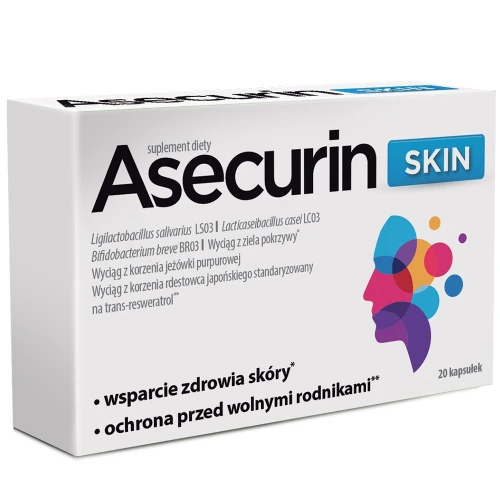 Asecurin Skin, 20 kapsułek