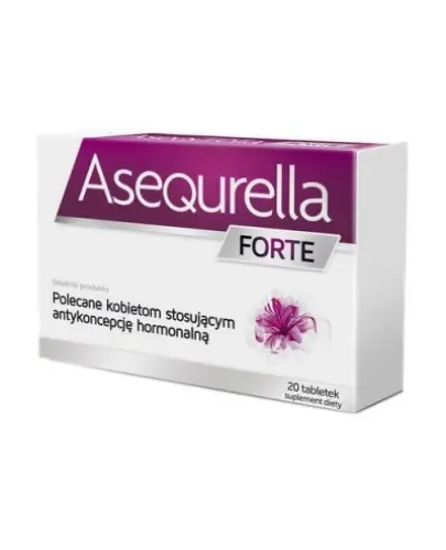 Asequrella Forte, 20 tabletek - Dla kobiet stosujących antykoncepcję hormonalną i hormonalną terapię zastępczą