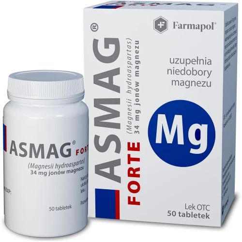 Asmag Forte, 50 tabletek - uzupełniajace niedobór magnezu w organizmie