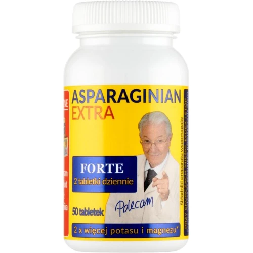 Asparaginian Extra, 50 tabletek -  Preparat magnezowo-potasowy dla osób dorosłych