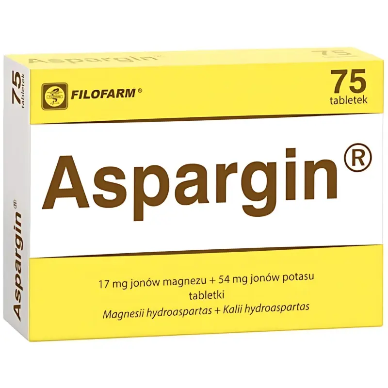 Aspargin 75 tabletek - Z magnezem i potasem, które wspomagają pracę serca.